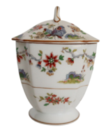Vtg Royal Worcester England Lidded Sugar Bowl Flowers &amp; Butterflies Pattern - $14.99