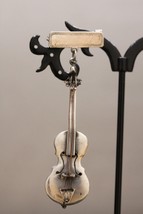 Vintage Artisan Jewelry 925 Sterling Silver CELLO Musical Instrument Str... - $34.99