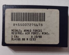 USAF ARMED FORCES RESERVE MEDAL MINIATURE IN GI BOX DATED 1988 - $4.95