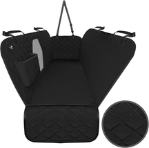 Back Seat Cover For Dogs With Mesh Window Non-Slip Waterproof Cotton Black NEW - £37.13 GBP