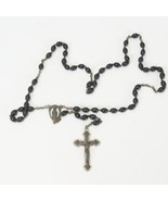 Catholic Rosary Black Bead Sacred Heart Virgin Mary Crucifix  Made in Italy - €14,36 EUR
