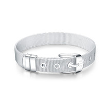 925 Stamp Silver Color Lucky Bracelets Cuff Charm Braided Bracelet Chain Link Ba - £9.63 GBP