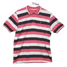 Bobson Japan Men&#39;s XL Polo Shirt Pink Brown White Striped Preppy Streetwear - €25,89 EUR