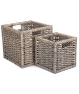 Wooden Framed Split Willow Storage Basket - £27.36 GBP+