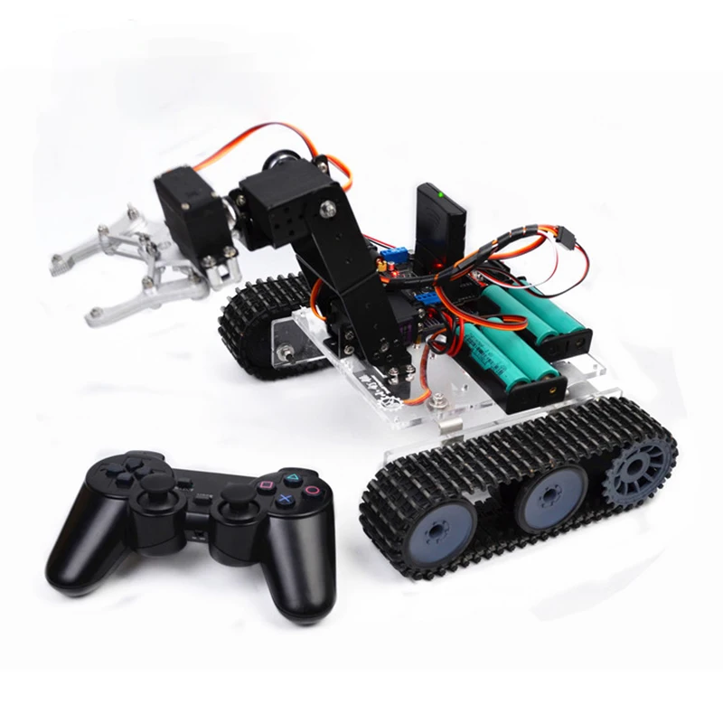 4 Dof Robotic Arm with RC Tank For Arduino Robot DIY Kit Acrylic Ps2 Remote - £176.59 GBP