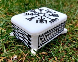 Handmade Acrylic Jewellery Box with Viking vegvisir,  pagan Norse Celtic Witch  - £14.92 GBP