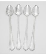 1924 ANTIQUE ICE TEA SPOONS 4 LOT BRANFORD GEM PATTERN  7⅜” SILVERPLATE - $39.59