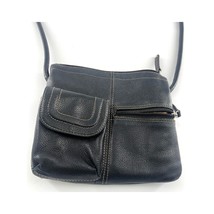 Vintage Tignanello Purse Crossbody Black Genuine Pebbled Leather Pockets... - $18.42