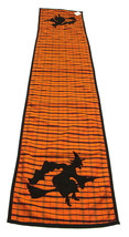 Halloween Witch on Broomstick Silhouette Table Runner 16x72 Inches CLOSEOUT - £14.11 GBP