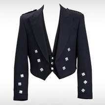 Prince Charlie Jacket Black with 3 Button Vest Regular Size Rampant Lion... - £69.33 GBP