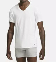 New NIKE Men&#39;s Cotton 2 Pack V-Neck T-Shirt Undershirts White Med Standa... - £21.71 GBP