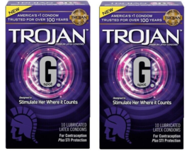 2x Trojan G. Spot Premium Lubricated Condoms - 20 count  exp 03/01/2025 - £11.03 GBP