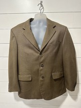 Kilburne and Finch Wool Houndstooth Sport Coat Mens 46R Brown Jacket Blazer - $17.03