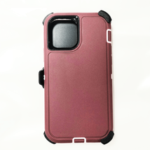 Heavy Duty Case w/Clip Holster MAROON/LIGHT Pink For I Phone 12 Mini - £6.71 GBP