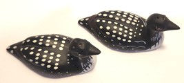 Loon Salt and Pepper Shakers Hand Painted Ceramic 3 1/2&quot; X 2&quot; G&amp;G MFG Vintage - £11.91 GBP