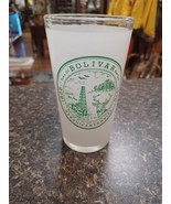 Town Of Bolivar NY Sesquicentennial Drinking Glass Frosted Green Logo 18... - $27.05 CAD