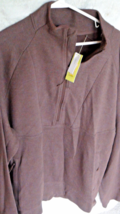 All in Motion men&#39;s Sweater Fleece Pullover 1/2 Zipper Neck Brown Size XL - $11.08