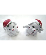  Vintage Christmas Puppy Dogs Hand Crafted Hand Painted Ceramic Figures - £12.57 GBP