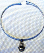 Lovely Green Amethyst Necklace Choker Sterling Silver Pendant - $44.00
