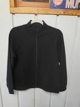 T By Talbots Black Mock Neck Full Zip Knit Jacket M NWT - £35.03 GBP