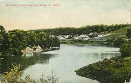 DB Postcard IA H237 Des Moines River Near Fort Dodge Houses Water Kropp Unposted - £5.94 GBP