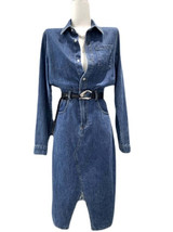 Button Collar Jeans Pocket Dress - £64.68 GBP