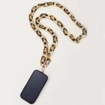 Acrylic Chain Link Crossbody Phone Strap Gold Tortoise - $24.75