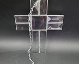 Simple Clear Glass Prismatic Cross Handmade Charm Suncatcher Window Hanging - $9.89