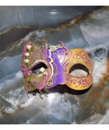 Laser-Cut Masquerade Mask Gold/Purple NEW - €16,07 EUR