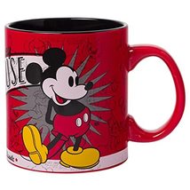 Silver Buffalo Disney Mickey Mouse Laughing Face Sculpted Handle Ceramic Mug, 20 - £17.98 GBP