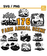 Farm animal scene svg / Farm svg cut files / Laser Engrave File / Farm - $2.98