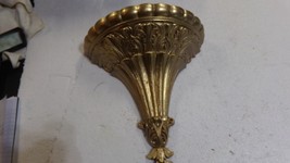 VINTAGE HOME INTERIORS GOLD LARGE WALL POCKET WALL HANGING ORNATE - $23.03