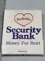 Matchbook  Security Bank and Trust Company Money For Rent   gmg  Unstruck foxing - £11.47 GBP