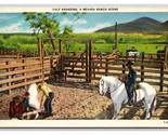 Calf Branding Nevada Ranch Scene NV UNP Unused Linen Postcard O20 - £3.07 GBP