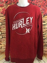 HURLEY Mens Red Heather Logo Woven Sweartshirt Shirt Banded Size XL Reta... - £16.50 GBP