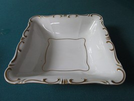 Zsolnay Hungary Square Bowl Gold Lines And White 1940s[ZS] - £98.92 GBP