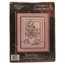 Golden Bee Stitchery Counted Cross Stitch Shells and Floral Vase 1987 - £7.04 GBP