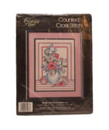 Golden Bee Stitchery Counted Cross Stitch Shells and Floral Vase 1987 - £7.00 GBP