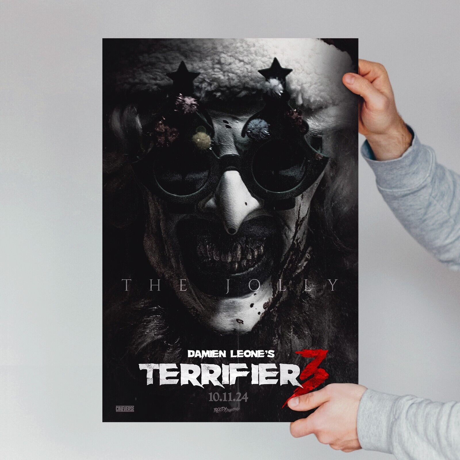 The Jolly TERRIFIER 3 movie poster Art the Clown 2024 Horror Film Wall Art Decor