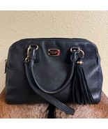 Michael Kors $348 Sandrine Tassel Satchel Black Pebbled Leather Crossbod... - $1,423.04 MXN