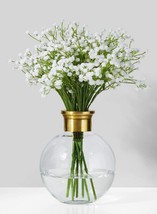 Serene Spaces Living Small Ball Vase With Gold Rim, Elegant Flower Vase For - £25.89 GBP