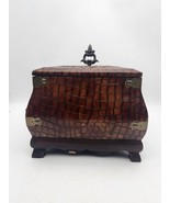 Sterling Company Wooden  Trinket Box With Crocodile Pattern - £14.87 GBP