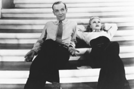 Ginger Rogers, Fred Astaire Top Hat Lying Back On Elegant Staircase 18x24 Poster - £19.13 GBP