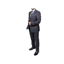 Mens DKNY 100% Wool Two Button Notch Lapel Slim fit Shark Texture 1364 Dark Gray image 2
