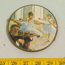 Ladies Compact Pocket Mirror Brass Ballet Violin Design - $24.74