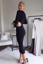 Zara Bnwt 2023. Black Knit Jewel Dress Chain Applique Cut Out. 3920/135 - £70.89 GBP