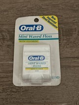 Vintage 90s Oral-B Mint Waxed Tape Dental Floss with Fluoride 55 yd See Pics - £19.27 GBP