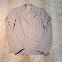 Evan Picone 3 Button Gray and Blue Dress Blazer Size 4 - £19.67 GBP
