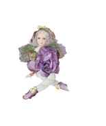 Vintage Porcelain Purple Rose Fairy Doll Posable Flower Whimical - €33,00 EUR