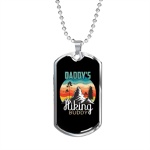 Camper Necklace  Daddy&#39;s Hiking Buddy Necklace Stainless Steel or 18k Gold Dog  - £37.92 GBP+